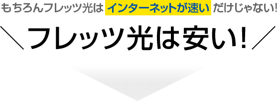 もちろんフレッツ光は「インターネットが速い」だけじゃない！＼フレッツ光は安い！／