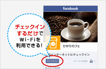 チェックインするだけでWi-Fiを利用できる！