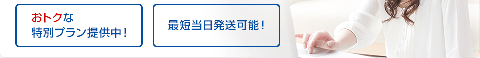 おトクな特別プラン提供中！最短当日発送可能！