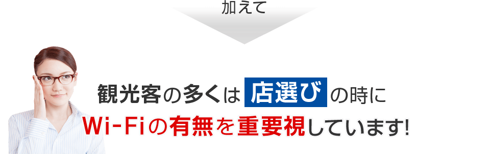 加えて観光客の多くは店選びの時にWi-Fiの有無を重要視しています！