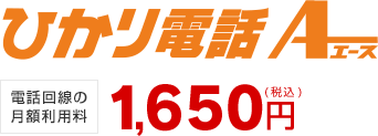 ひかり電話A電話回線の月額利用料1,650円