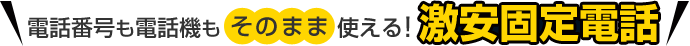 電話番号も電話機もそのまま使える激安固定電話