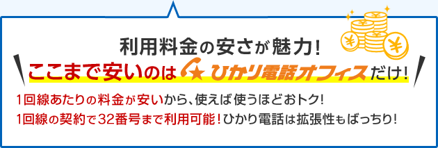 利用料金の安さが魅力！ここまで安いのはひかり電話オフィスだけ